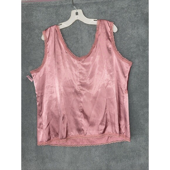 Moa‎ Moa Top Womens 2X Pink Sleeveless V Neck Lace Satiny Y2k Fairy Festival - Picture 9 of 10